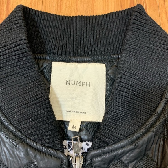 Anthropologie Nümph Black Quilted Chevron Winter Coat - Picture 7 of 12